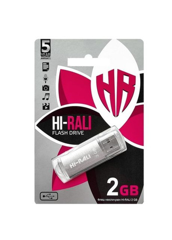 Флеш-накопичувач USB 2GB Rocket Series Silver (HI-2GBRKTSL) Hi-Rali (336952344)