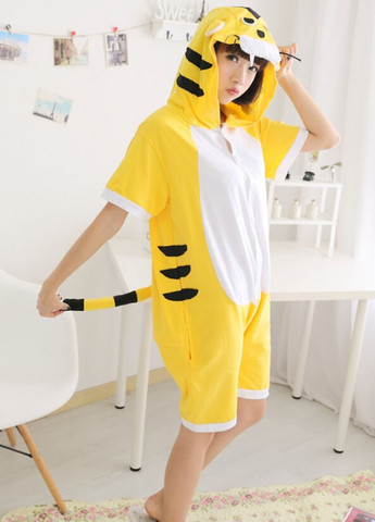 Літній кигурумі у вигляді тигра з капюшоном і хвостом жовтий (4014) My Kigu (340960748)