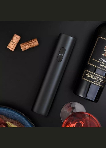 Набір для вина 5в1 штопор на батарейках/аератор/пробка/ніж для фольги 5 предметів Чорний (C051397) Bar (342122453)