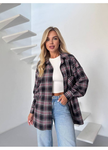 Черная рубашка в клетку Garna