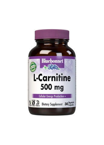 Жиросжигатель Bluebonnet L-Carnitine 500 mg, 30 вегакапсул Bluebonnet Nutrition (293483383)