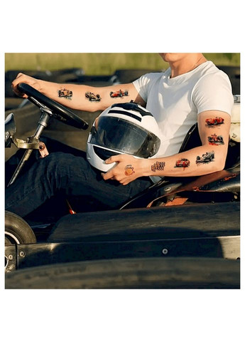 Набор временных татуировок "Гоночные автомобили" racing-cars-10-01 размер 12х7 см Fresh Tattoo (365633593)