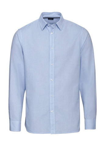 Рубашка однотонна бавовняна для чоловіка 318945 блакитний Livergy (266895966)