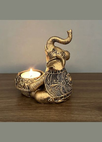 Декоративный маленький подсвечник для чайной свечи фигурка из смолы в виде Слона No Brand (278250141)