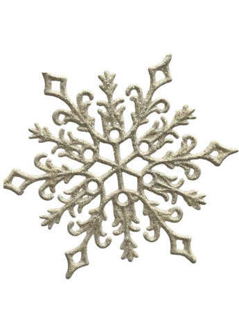 Новогодняя (подвеска) Снежинка-украшение на елку, пластик, 15 см, белый, арт 019209, 1 шт No Brand (364197233)