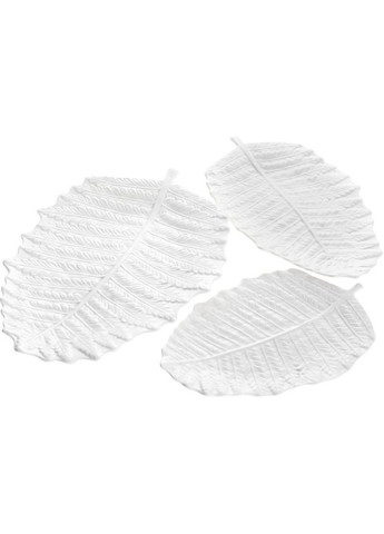 Набір 2 блюда сервірувальні "White City Лист" 33x22см, біла порцеляна Bona (330017208)