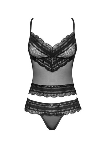 Чорний демісезонний ivannes top & thong s/m Obsessive