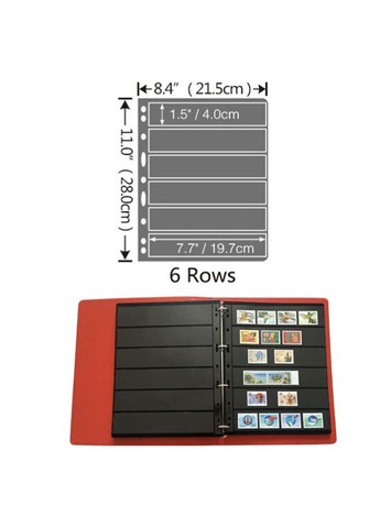 Лист двухсторонний для марок (бон, открыток, этикеток) 215ммх280мм 6 строк PTR No Brand (317763336)
