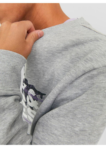 Серый свитшот флис,серый с принтом,jack&jones Jack & Jones (372127412)