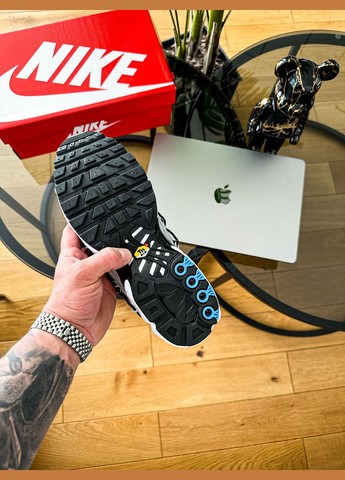 Черные демисезонные мужские кроссовки nike air max tn plus toggle black grey | найк аир макс тн плюс черные серые No Brand