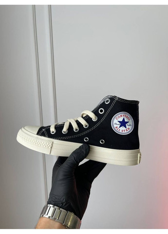 Черно-белые демисезонные кроссовки мужские и женские converse x comme des garcons play chuck | конверс черно-белые No Brand