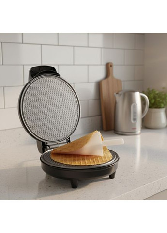 Електровафельниця BT-220 антипригарні пластини терморегулятор конус для ріжків 1200 Вт Чорний BiTEK (370606436)