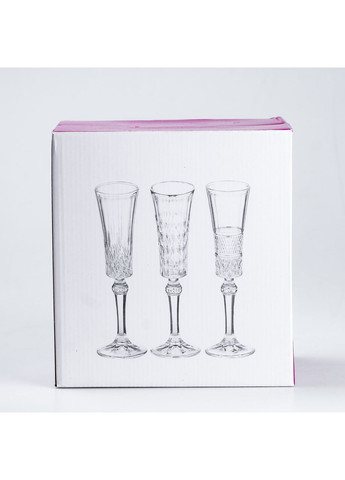 Бокалы для шампанского на высокой ножке 6 штук по 145 мл HP51B TS Kitchen (370801843)