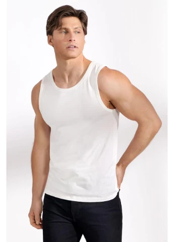 Комбинированная мужская майка perfomance, белого цвета размер m Calvin Klein slim fit