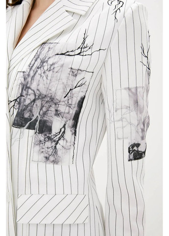 Белое платье-пиджак с аппликацией, цвет белый Rica Mare