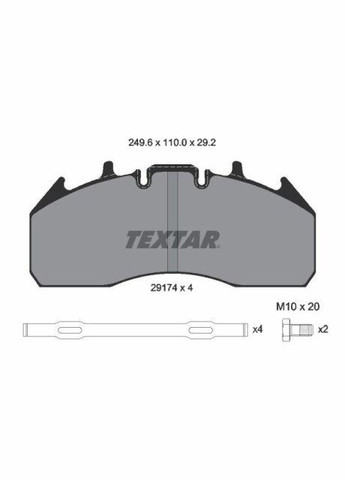 Комплект тормозных колодок Textar (369318747)