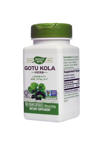 Готу Кола, Gotu Kola, nature's Way, 475 грам, 100 капсул Nature's Answer (366734274)