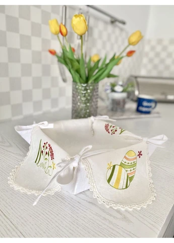 Cерветка в хлібницю вишивана SRVV03, 35x35, Великодній, Вишивка, 100% льон LiMaSo (390488743)