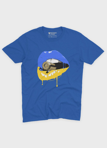 Синя демісезонна футболка для хлопчика з патріотичним принтом губи (ts001-4-brr-005-1-092) Modno