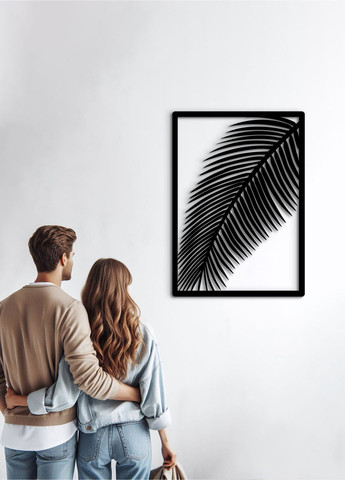 Настенный декор для дома, картина лофт "Пальмовий лист", декоративное панно 35х25 см Woodyard (292113162)