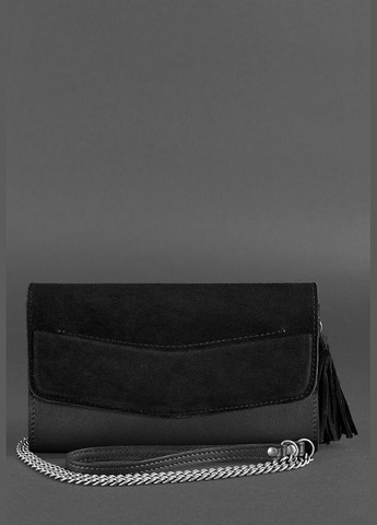Шкіряна жіноча сумка Еліс чорна Велюр (A-026247) BlankNote клатч (327874243)
