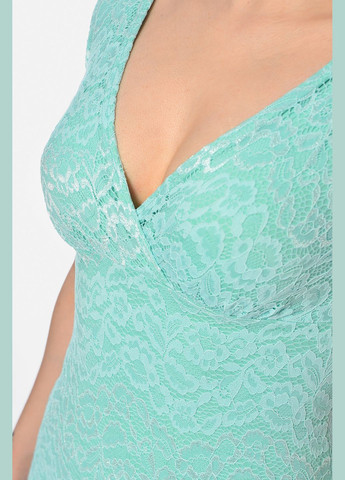 Зелена джинсова сукня жіноча світло-зеленого кольору а-силует Let's Shop однотонна