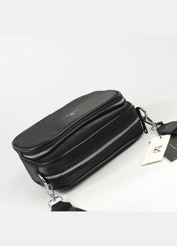 Черная текстильная маленькая женская сумка кросс боди клатч через плечо No Brand (293942354)