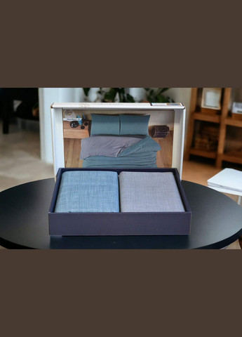 Комплект постельного белья Bella Home Ranforse 200×220 см Petrol Mavisi-Gri No Brand (341306178)