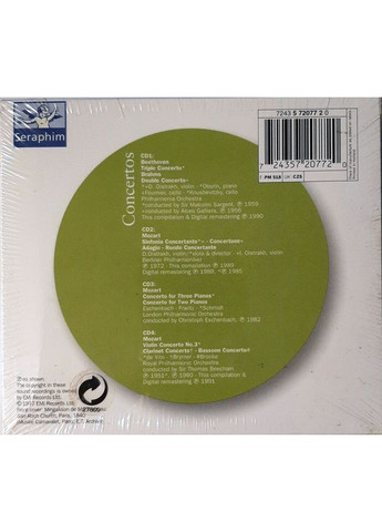 Музыкальный CD диск Beethoven, Brahms, Mozart – Concertos (4cd, box) (Фирменный) EMI Classics (372530985)