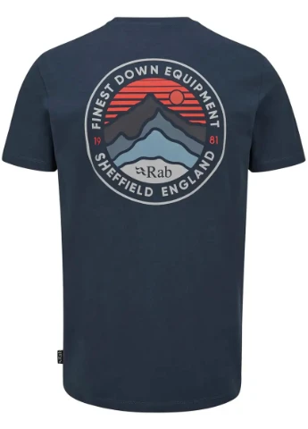 Комбинированная футболка basecamp 3 peak tee tempest blue Rab