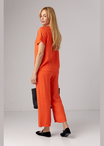 Летний костюм с брюками и футболкой - кремовый Lurex (296470803)