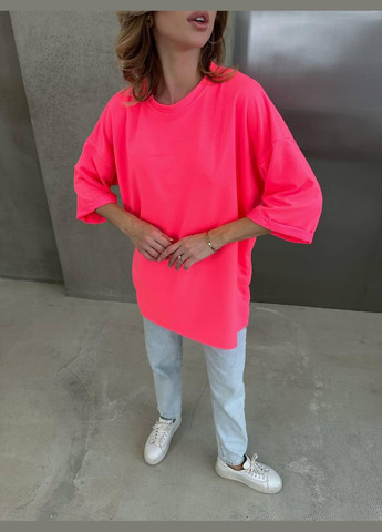 Футболка жіноча - оверсайз базова в яскравому кольорі щільна JUGO STYLE № 268 - (299150179)