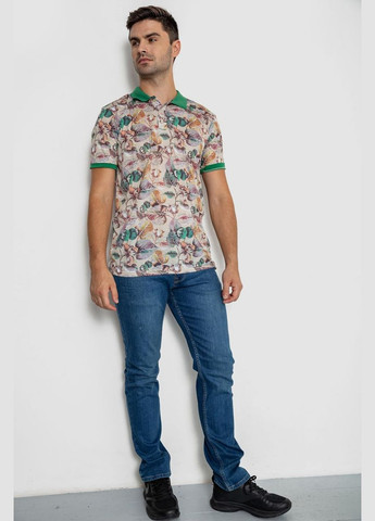 Цветная футболка-поло мужское с принтом для мужчин Ager