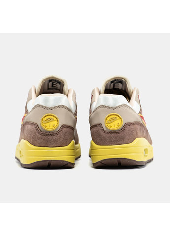 Коричневые демисезонные кроссовки мужские nike air max 1 .swoosh low poly big head | найк эир макс 1 коричневые No Brand