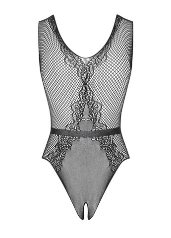 Черный демисезонный боди сетка с вырезом b115 Obsessive