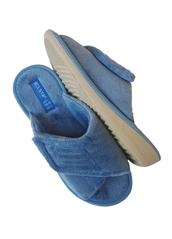 Голубые тапочки женские на липучке Белста