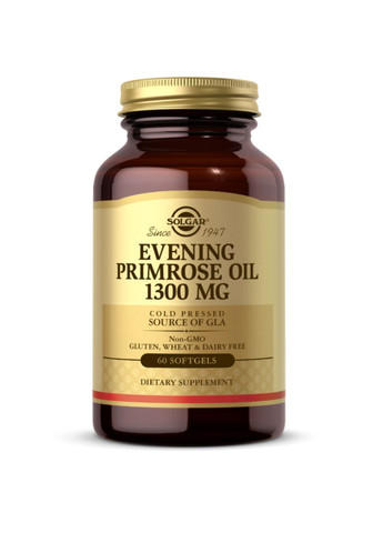 Комплекс жирних кислот Evening Primrose Oil 1300mg - 60 softgels Solgar (288677395)