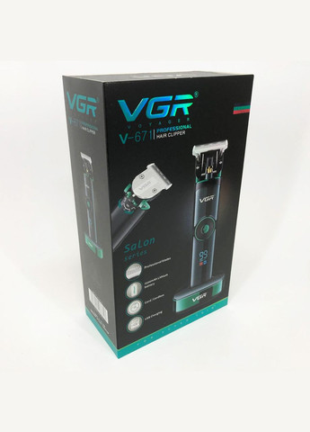 Универсальная машинка триммер для стрижки волос V-671 аккумуляторный с набором насадок и LED дисплеем VGR (364666020)