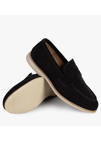 Черные повседневные туфли лоферы мужские бренда 9200608_(3) ModaMilano без шнурков