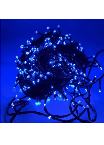 Гірлянда нитка вулична кімнатна світлодіодна новорічна з роботою від мережі зеленим кабелем 50 м 800 лампочок (482064-Prob) Синя Unbranded (370084123)