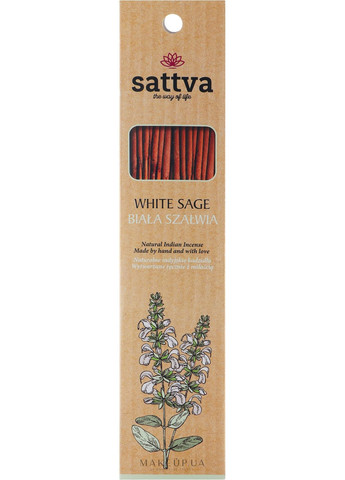 Ароматические палочки "Белый шалфей" White Sage 15шт (952597-31101404) Sattva Ayurveda (368883528)