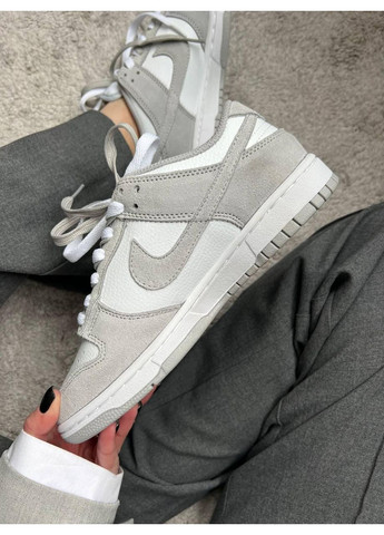 Белые демисезонные кроссовки мужские nike sb dunk low white grey v3 найк сб данк белые No Brand