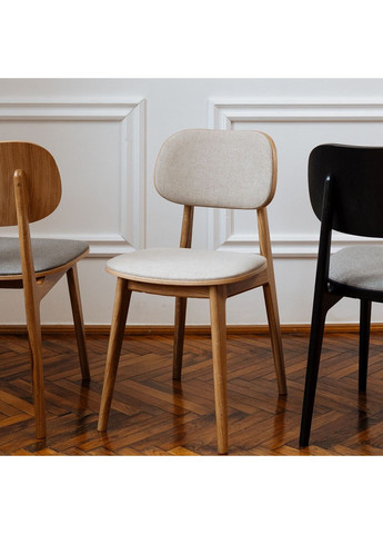 Стілець обідній LULA SOFT Натуральний каркас / Світло-сіра тканина Раш 08 Pavlyk (372842766)