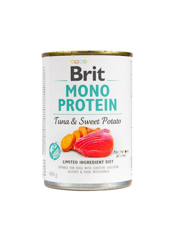 Корм для собак Mono Protein Tuna & Sweet Potato 400г, с тунцем и бататом Brit (292258422)