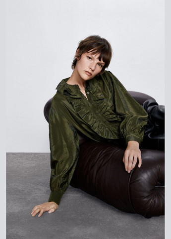 Оливковая блуза демисезон,оливковый, Zara