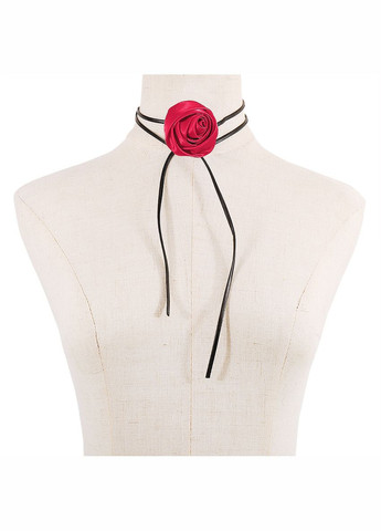 Чокер на шию Бутон Троянди білий з атласу на шкіряному шнурку No Brand (339787305)
