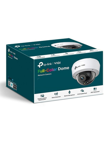 IP-Камера VIGI C240-2.8, PoE, 4Мп, 2,8 мм, H265+, IP66, Turret, кольорове нічне бачення, внутрішня TP-Link (314749077)