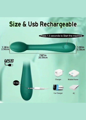 Вибратор точки джи 12 режимов вибрации черный, массажер с анатомической формой No Brand (313241147)