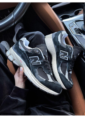 Черные демисезонные кроссовки мужские new balance 2002r black white v2 нью беланс 2002r No Brand