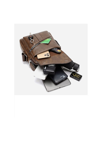 Мужская сумка кожаная коричневая с брелком для фиксации ключей. Kangaroo (311505824)